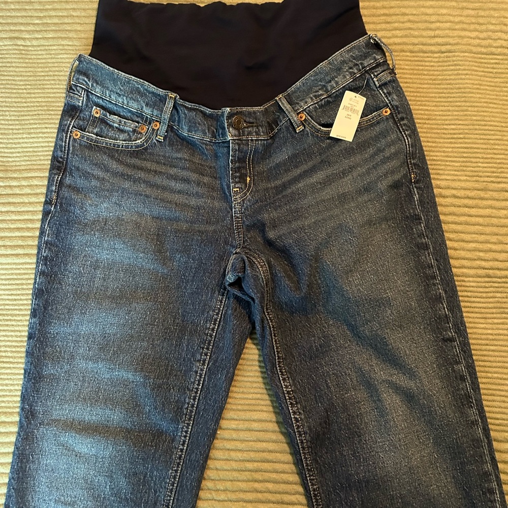GAP Dark Blue Maternity Straight Leg Jeans